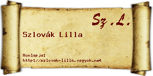 Szlovák Lilla névjegykártya